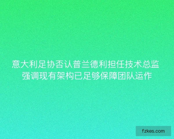 意大利足协否认普兰德利担任技术总监 强调现有架构已足够保障团队运作