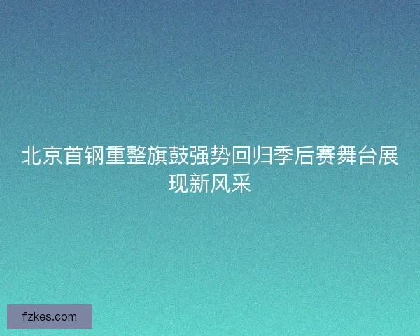 北京首钢重整旗鼓强势回归季后赛舞台展现新风采